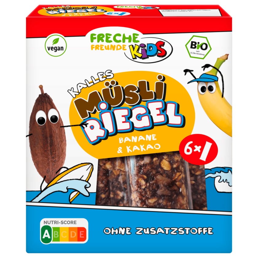 Freche Freunde Kids Bio Müsliriegel Banane & Kakao 156g